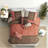 Luxurious Coral Cal King Bedding Set, Faux Suede Polyester For Home Decor