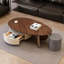 Table basse en bois manufacturé 47,24 "brun noisette et cristal-crème