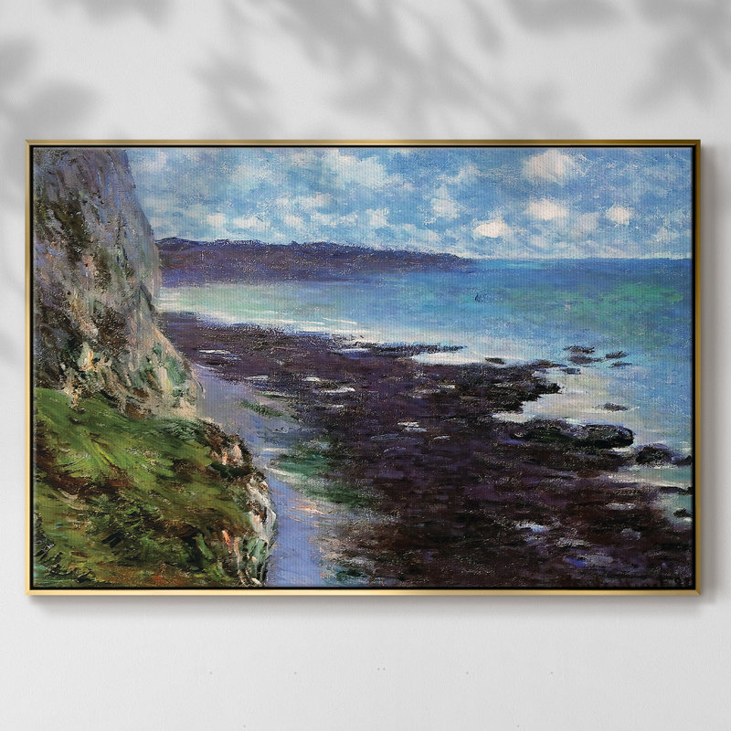 «Cliff Near Dieppe», 1882, reproduction d'art sur toile, Or, H 37 po x l 25 po x P 2 po