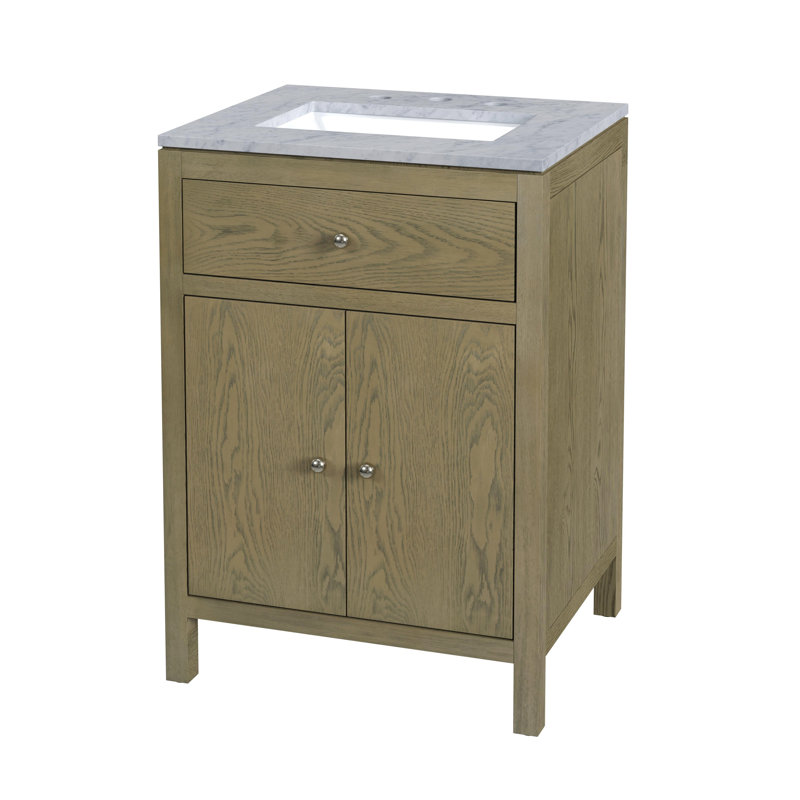 Meuble-lavabo en marbre Celine, Chêne clair