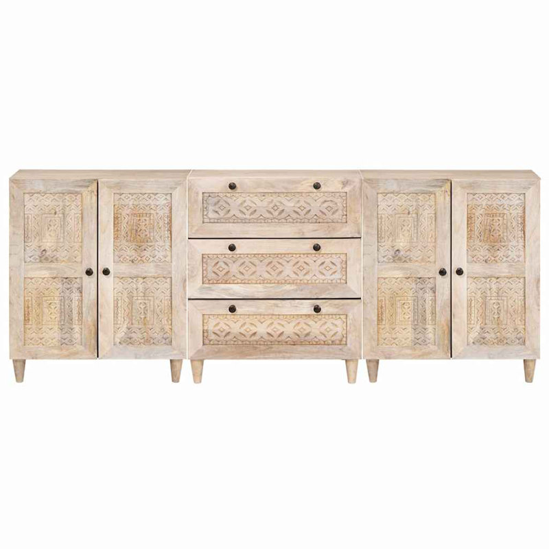 60cm Solid Wood Sideboard, White