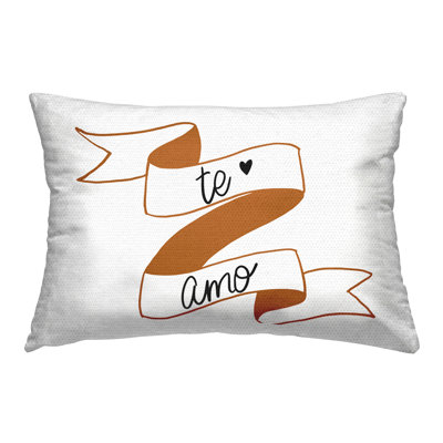 Te Amo con Cinta Outdoor Printed Pillow by SD Graphics Studio