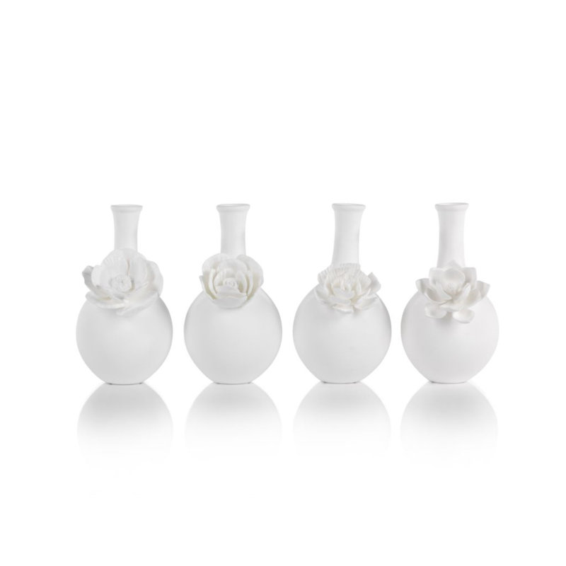 Ensemble de vase de table long cou en porcelaine cameo