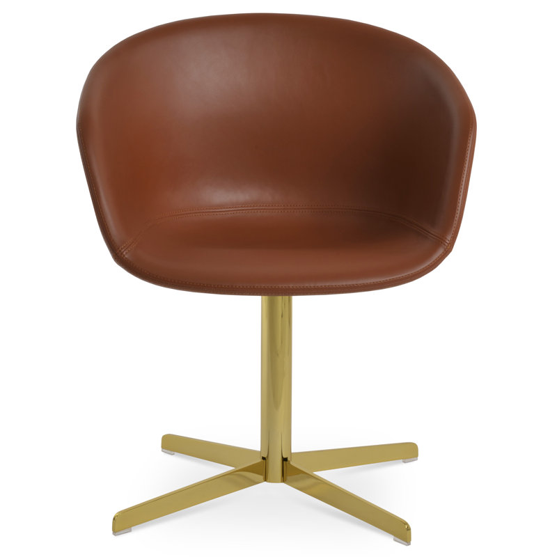 Chaise d’appoint rembourrée en similicuir 4 étoiles Tribeca, Blanc, Rouge d’époque