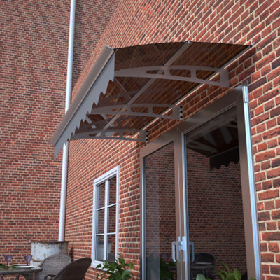 79"x34" Polycarbonate & Aluminum Door Window Awning Canopy - Exclusive for Masonry Concrete Wall Houses
