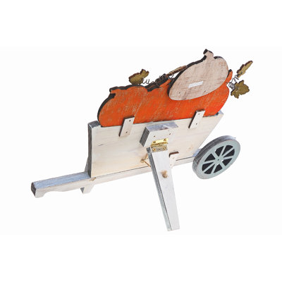 Support à citrouille en bois sur roulette