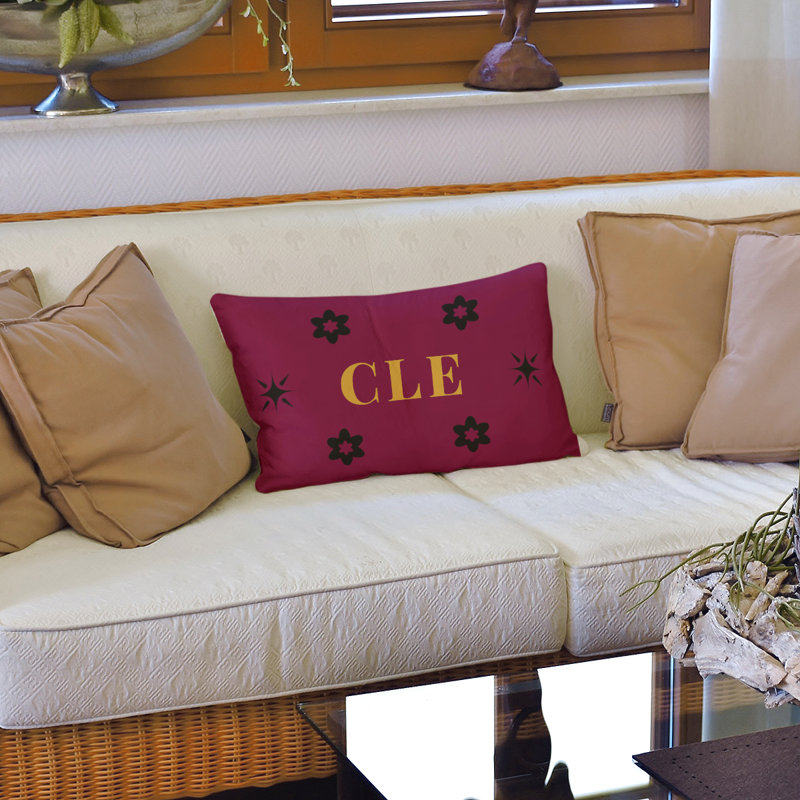 Oreiller Cleveland Basketball , Rouge, or, noir, basketball de Cleveland, couleurs, Coussin en coton