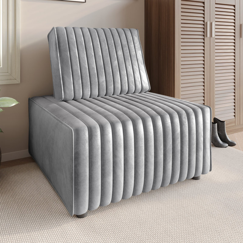 Chaise en velours gris argenté, Gris argenté