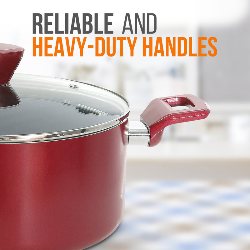 Nutrichef Non-Stick Casserole With Lid - High-Qualified Kitchen Cookware With See-Through Tempered Glass Lids, 5 Quart (Works With Model: NCCWA13)