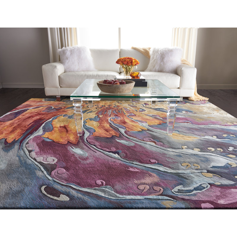 Chamarra Abstract Wool Hand Woven Area Rug, Rectangle 168 x 226cm
