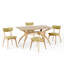 Ensemble de salle à manger à tréteaux en bois pour 4 personnes 59 "avec chaises rembourrées Bryona-1320900768-1320900775
