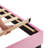 (Set of 2) Pink Twin Size Upholstered Platform Bed Frame with Adjustable Headboard, No Box Spring Needed-1576754657