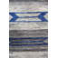 Tapis bleu en laine noué à la main de conception unique 8 pi x 10 pi New Age
