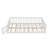 Kids Floor Bed with Safety Guardrails & Door, Low Profile Pine Wood Twin Bed for Children-416601754-416601757