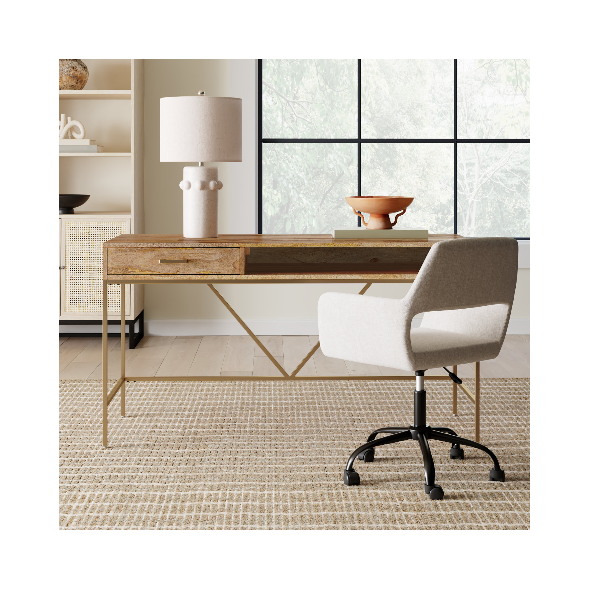 Soleil Writing Desk, Natural