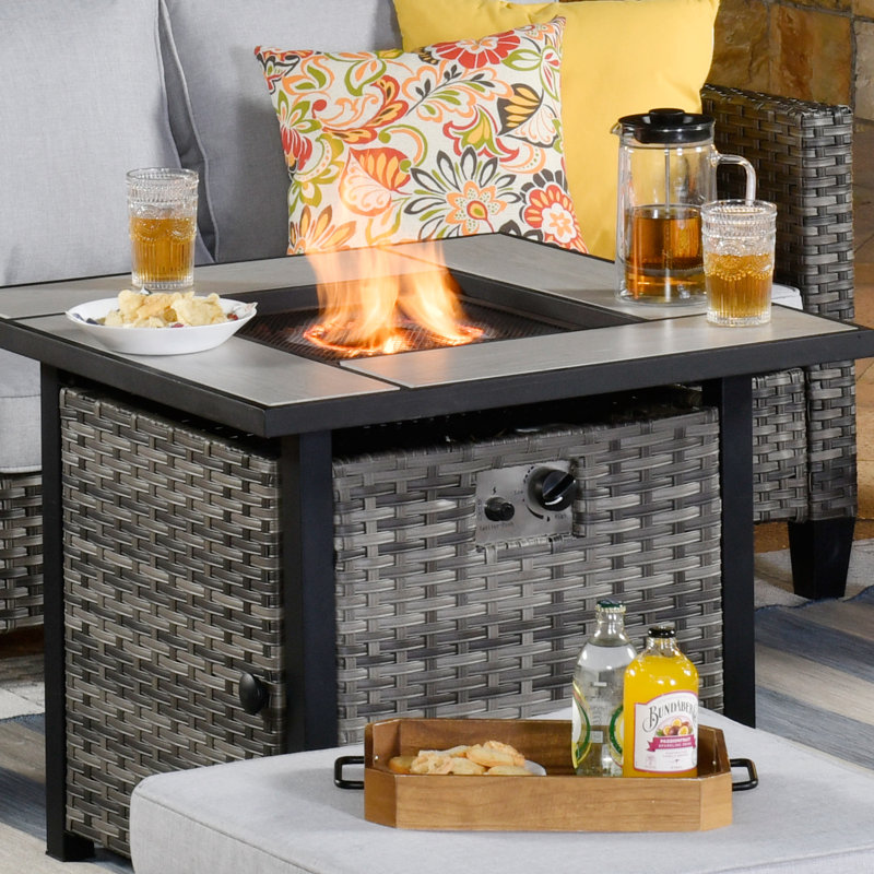 Allcot 5 - Person Patio Conversation Sets with Cushions, Grey