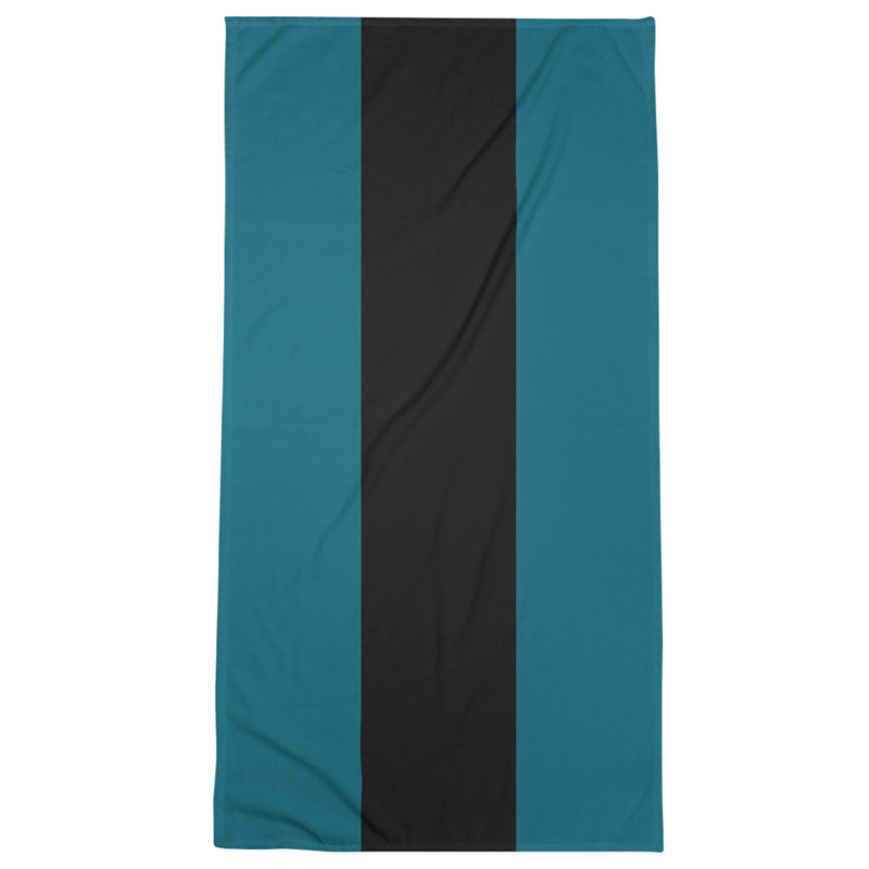 Beach Towel, Aqua/Black