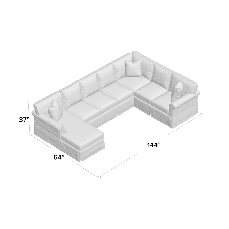 Thames Upholstered U-Shaped Sectional, Macarena Slate, Sugarshack Grey Flannel, Right Hand Facing
