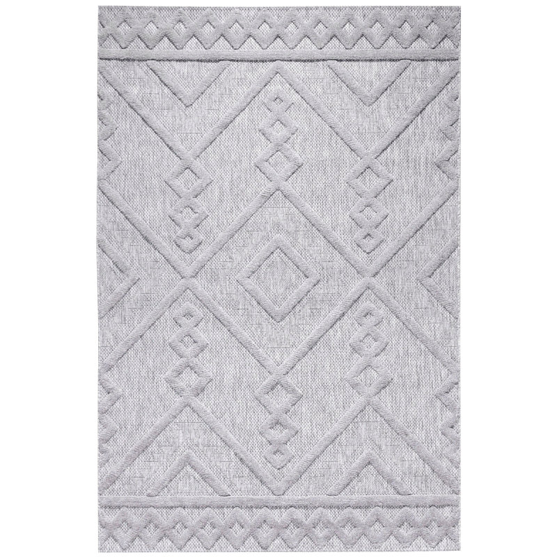 Reylan Geometric Machine Made Indoor / Outdoor Area Rug, Rectangle 3'11" x 5'10"