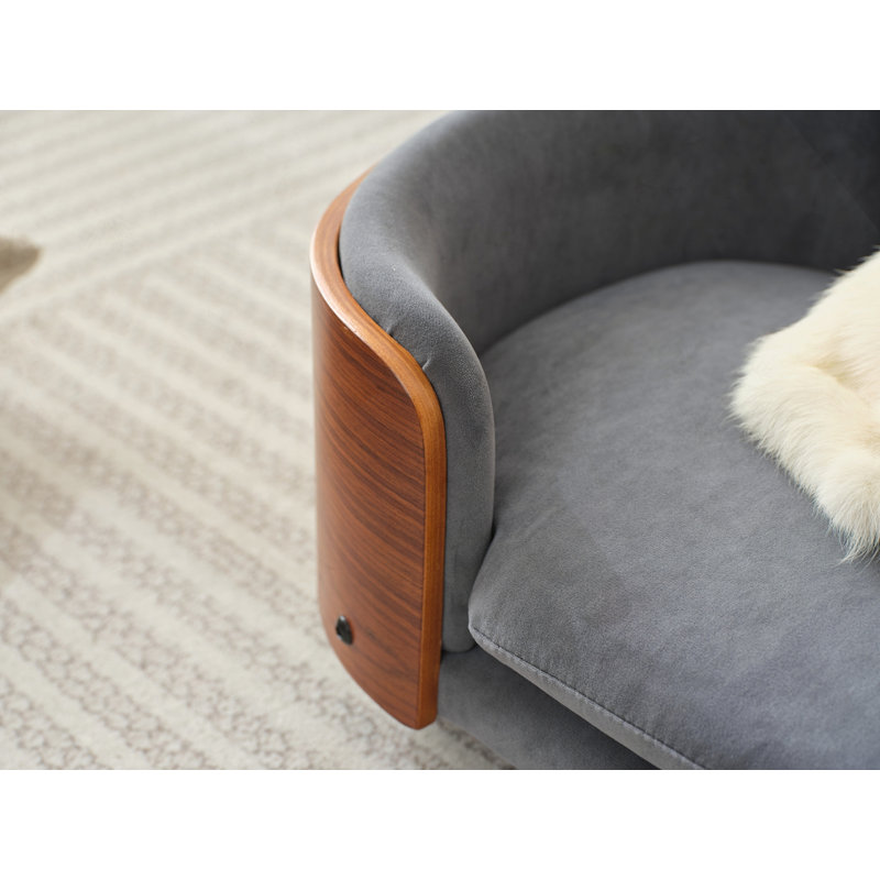 Petit lit pour chien de style scandinave, Gris foncé / brun, Petit (H 9,84 po x l 26,38 po x P 16,14 po)