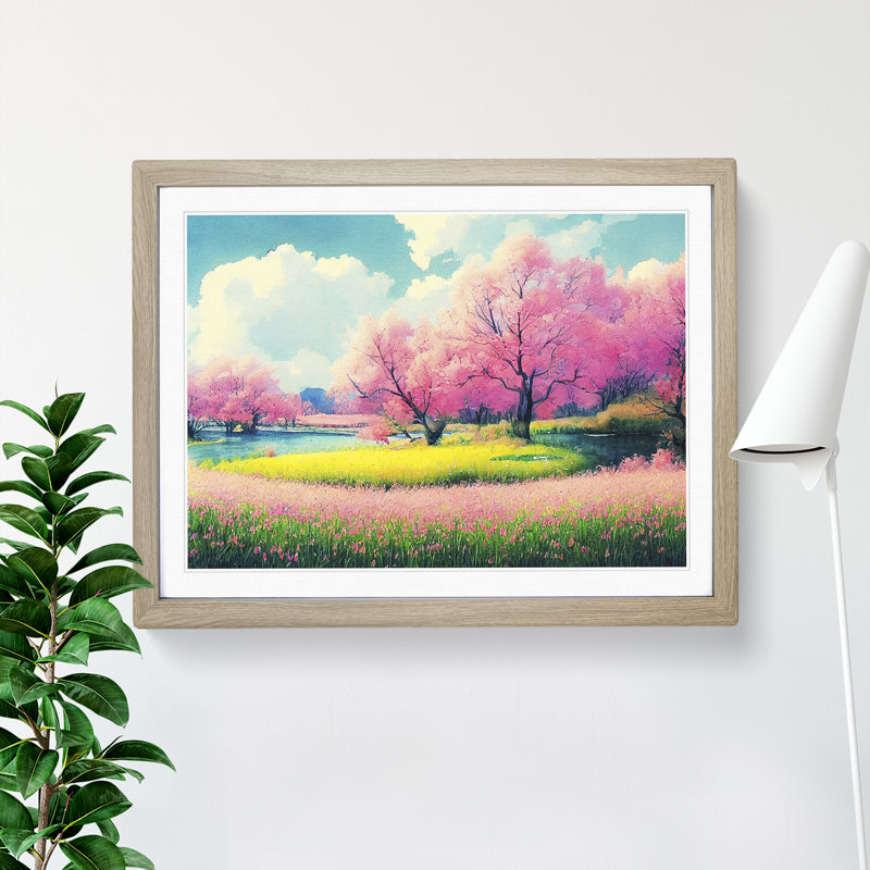 Spring Forest Watercolour Vol.7 - Framed Print, Oak