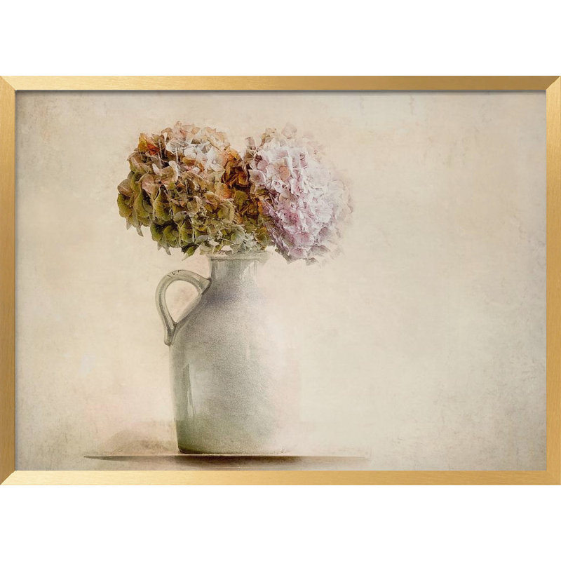 «Dry bouquet», art mural texturé encadré, Or, H 18 po x l 24 po