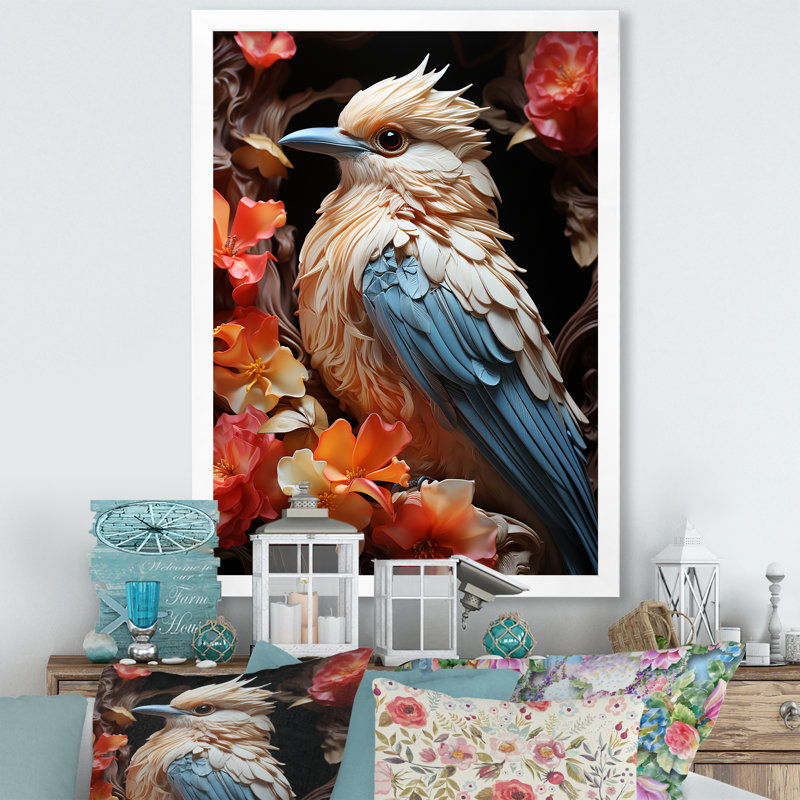 Une palette pastel évoque une symphonie de plumes - décoration murale oiseau, H 44 po x l 34 po x P 1,5 po