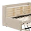 Upholstered Daybed With Trundle, Storage Shelves, USB & Outlet-172984056