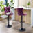 Modern Upholstered Black Swivel Velvet Bar Stools (Set of 4)-959676530-968169768