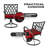 Outdoor Dining Set With Swivel Patio Chairs and Red Cushions for Backyard, Lawn, Deck, Porch, All Weather Resistant, Black-394482309
