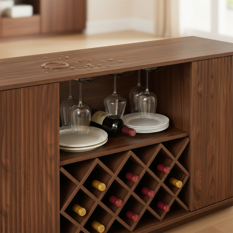 Buffet 58 pouces Curve, Noyer