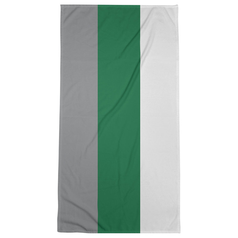 Cotton Blend Beach Towel, Green/Gray/Off White