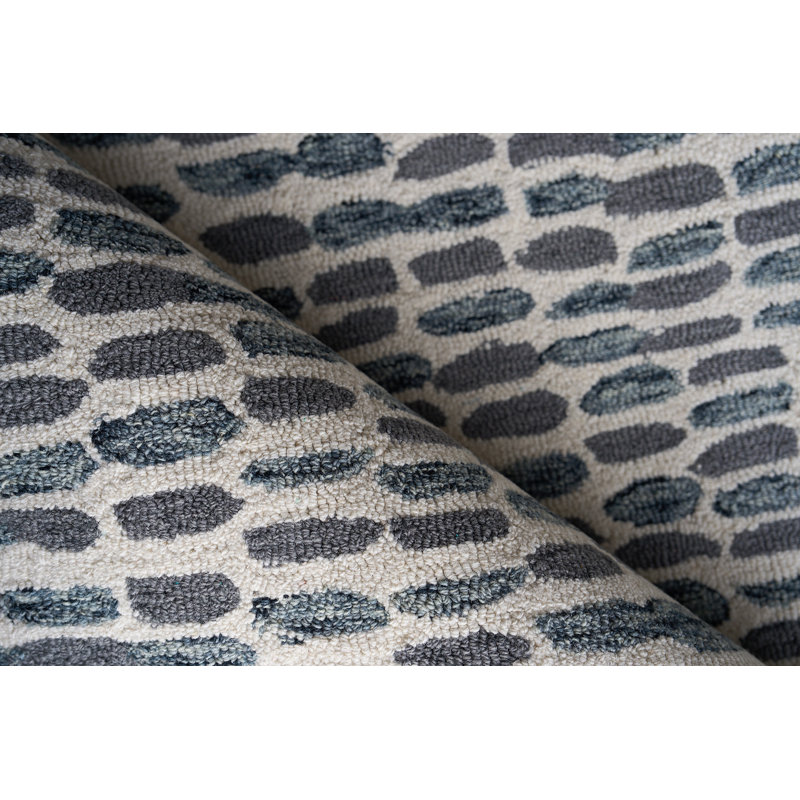 Ink Blot Wool Area Rug in Black/Gray, Rectangle 14' x 18'
