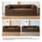 Upholstered Compression Brown Corduroy Convertible Sleeper Sofa Bed - Foldable Floor Couch With No Assembly-251000545-237541011