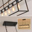 Lustre rectangulaire 6 lumières Barbara, luminaire suspendu linéaire moderne en métal noir, îlot de cuisine industriel en cage pour îlot de cuisine