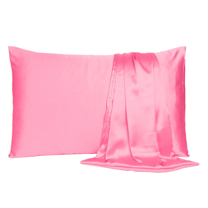 Taie d'oreiller en satin , Standard, Rose rose