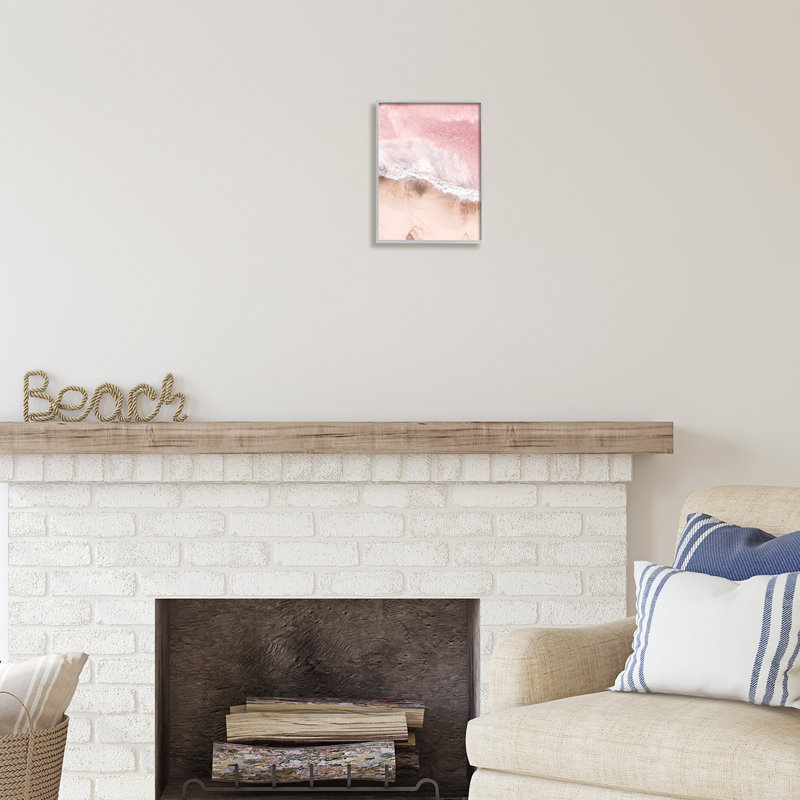 Bord de mer rose par Sissi et Seb, H 14 po x l 11 po x P 1,5 po, Estampe numérique Farmhouse