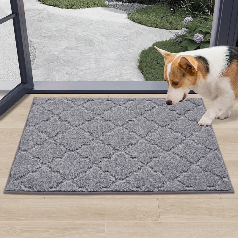 Aleman Non-Slip Doormat, 90cm W x 60cm L, Grey