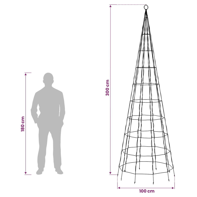 33 cm LED Indoor Holiday Lighting, 300 cm
