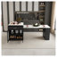 Îlot de cuisine 80 po avec table de salle à manger rétractable en noir