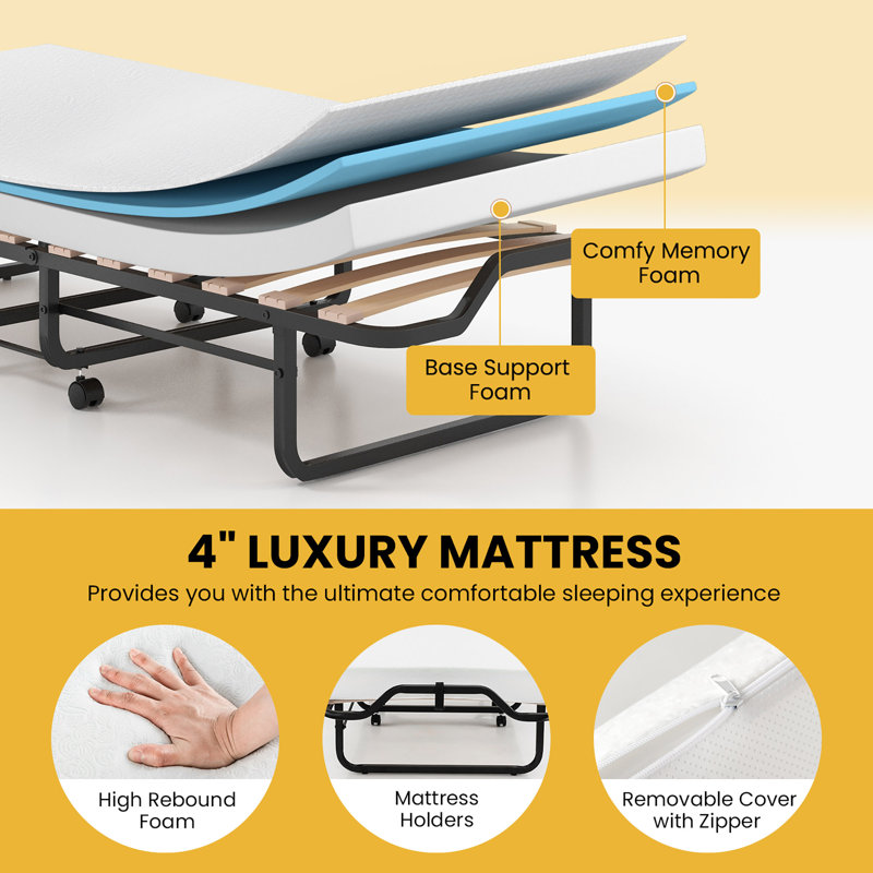 Reanna Upholstered Metal Open-Frame Bed
