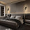 Applique murale moderne à DEL avec télécommande, luminaire mural noir à intensité variable pour meuble-lavabo, chambre à coucher, salon et salle à manger, lumière DEL écoénergétique de 12 W avec température de couleur réglable