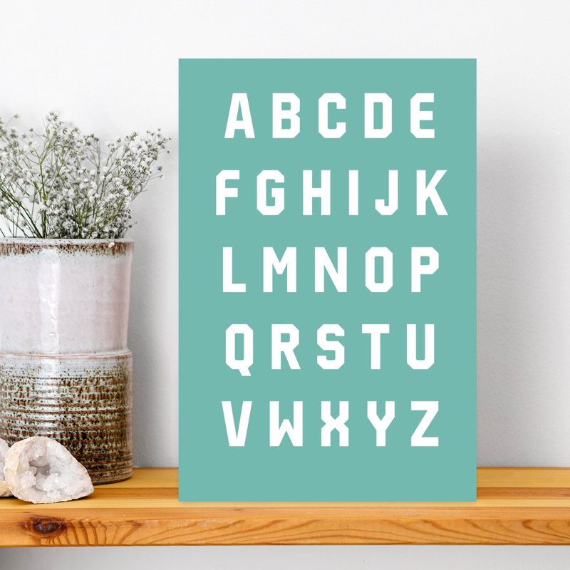 Wrapped Canvas Print, 45.72 cm H x 30.48 cm W, Teal/White