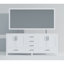 Meuble-lavabo double l 84 po x P 22 po, plateau en marbre de culture, ensemble de robinet et miroir de 34 po-1160205626