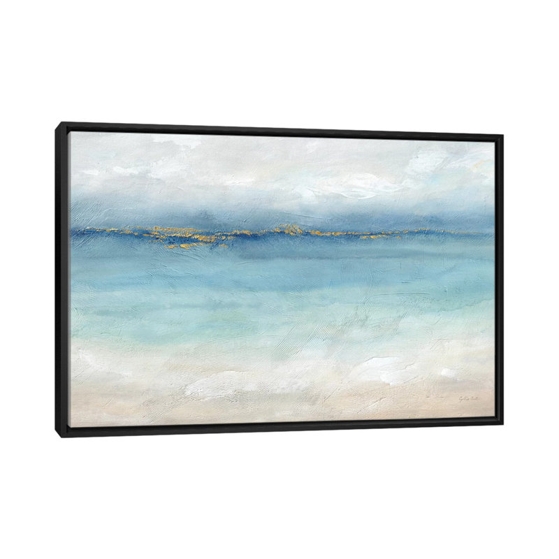 «Serene Sea Landscape» par Cynthia Coulter - reproduction d'art, H 18 po x l 26 po, Toile encadrée, Noir