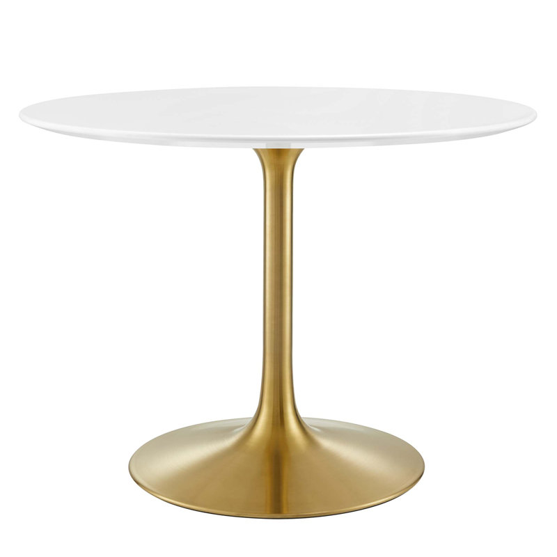 Modway Lippa 40" Round Wood Dining Table, Gold