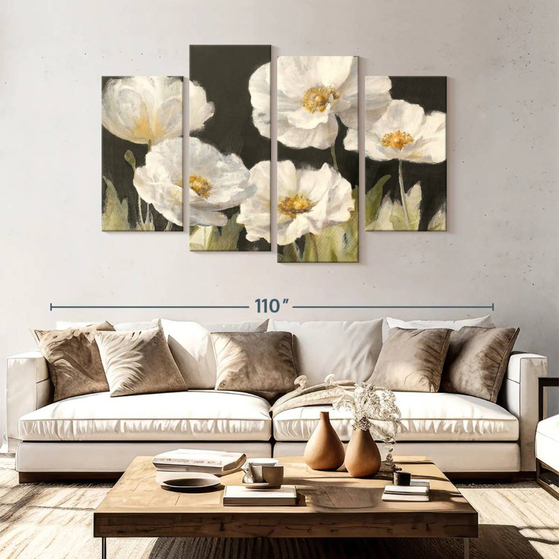 White Anemones On Black