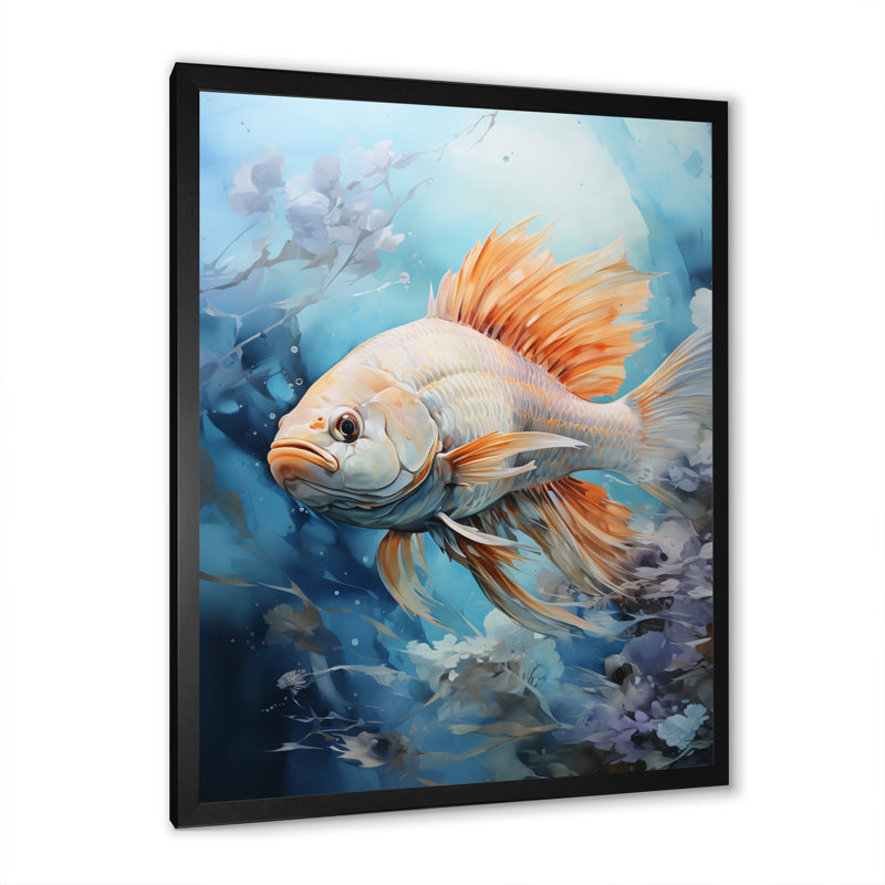 " Fishing Majestic Catch ", 40" H x 30" W x 1.5" D, Black Picture Framed