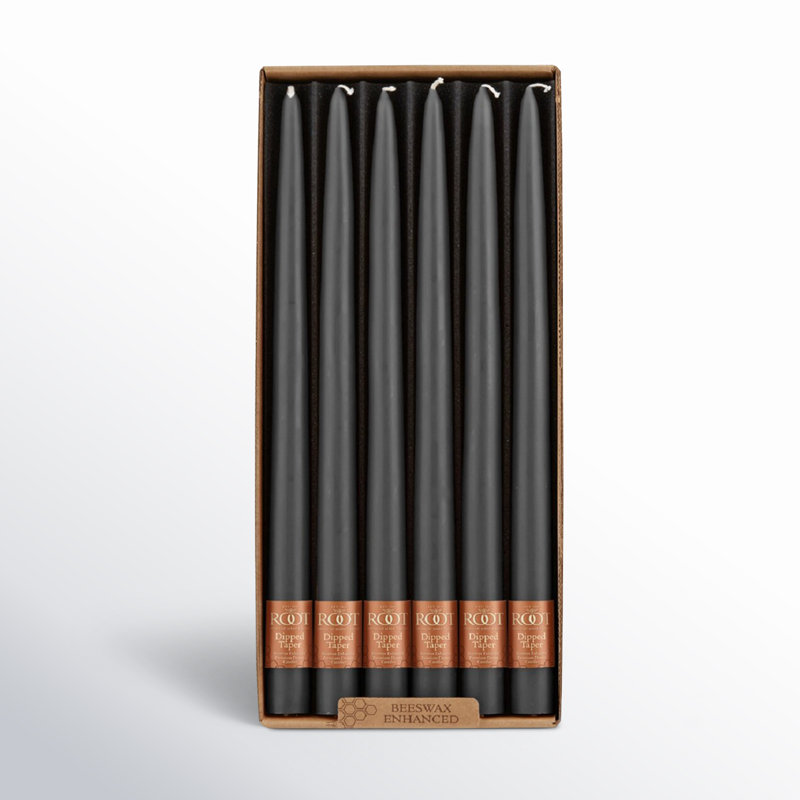 Ensemble de 12 chandelles coniques non parfumées 12 pièces, H 12 po x l 0,88 po x P 0,88 po, Pierre