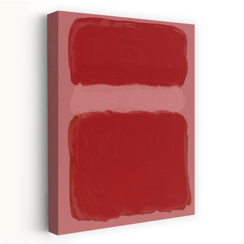 «Soft Soft» de couleur rouge sur fond abstrait contemporain, 48" H x 32" W